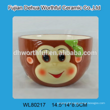 Ceramic bowl with monkey statue